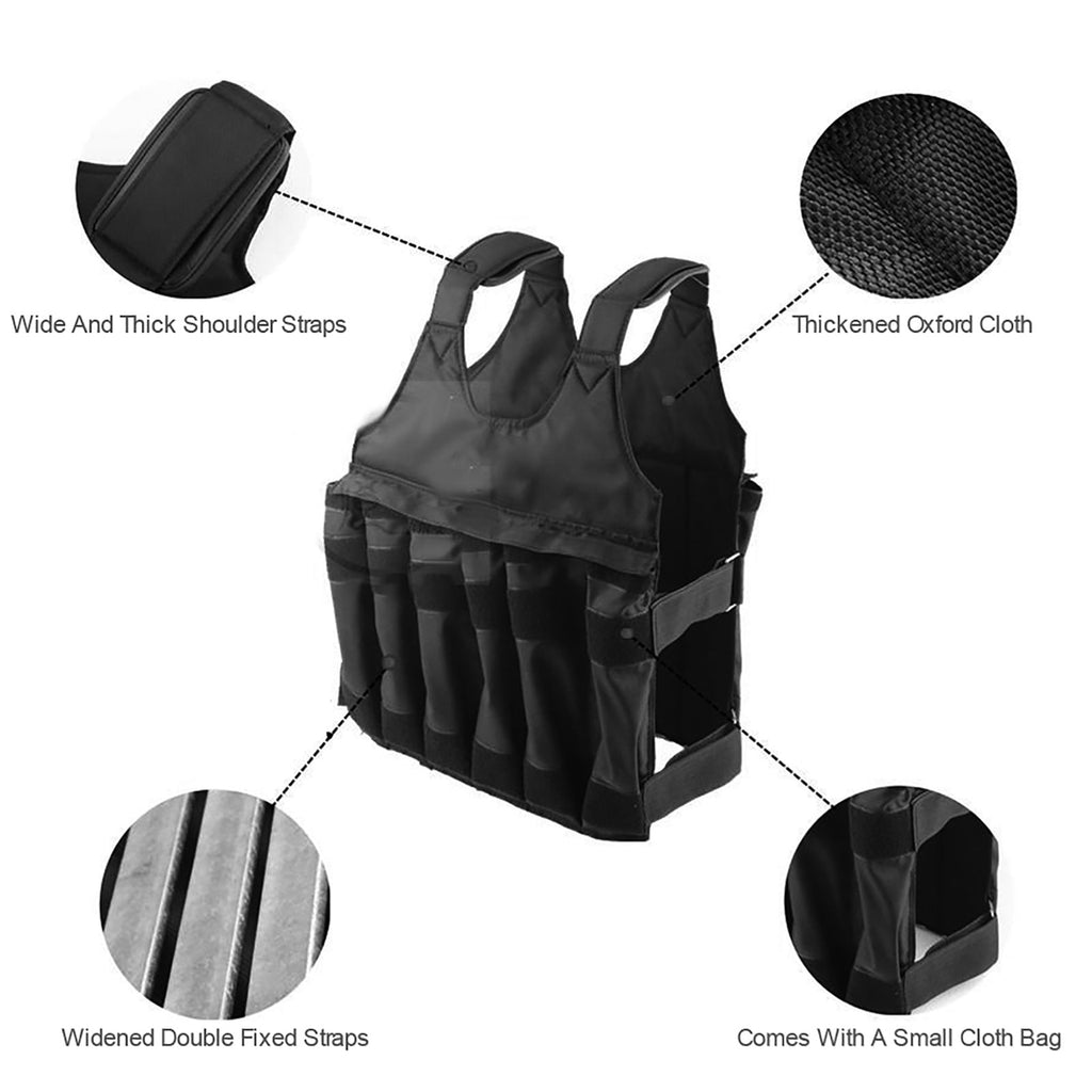 Adjustable 50Kg Weighted Vest For Fitness Training-3