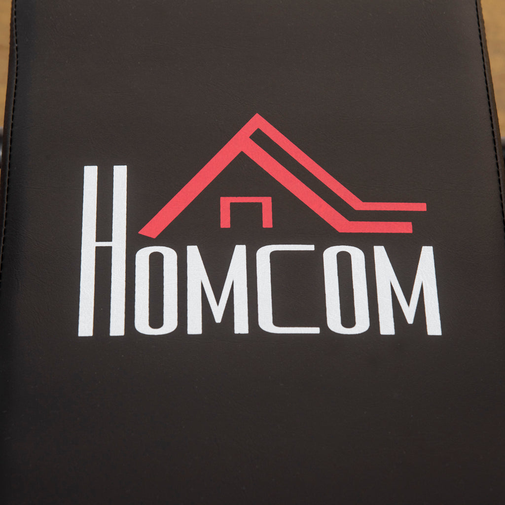 HOMCOM Adjustable Weight Bench with Barbell Rack & Dip Station, Black (8-Pos)