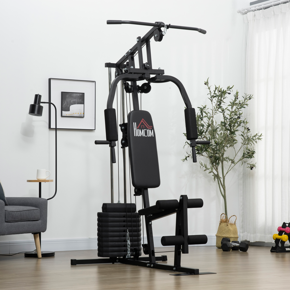 Multifunction Home Gym Machine with 45kg Weights for Full Body Workout HOMCOM