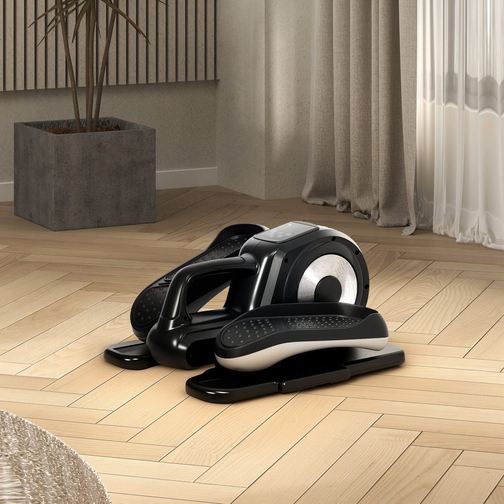 SPORTNOW Mini Seated Elliptical Trainer w/ Remote, LCD & 12 Programs (Black)