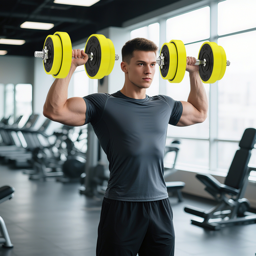 20kg Adjustable Barbell & Dumbbell Set, Quick-Change Home Gym (Yellow)