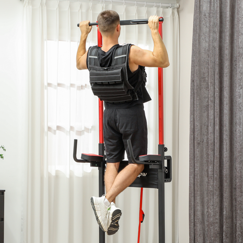 30KG Adjustable Weighted Vest w/30 Removable Metal Weight Bags, Black