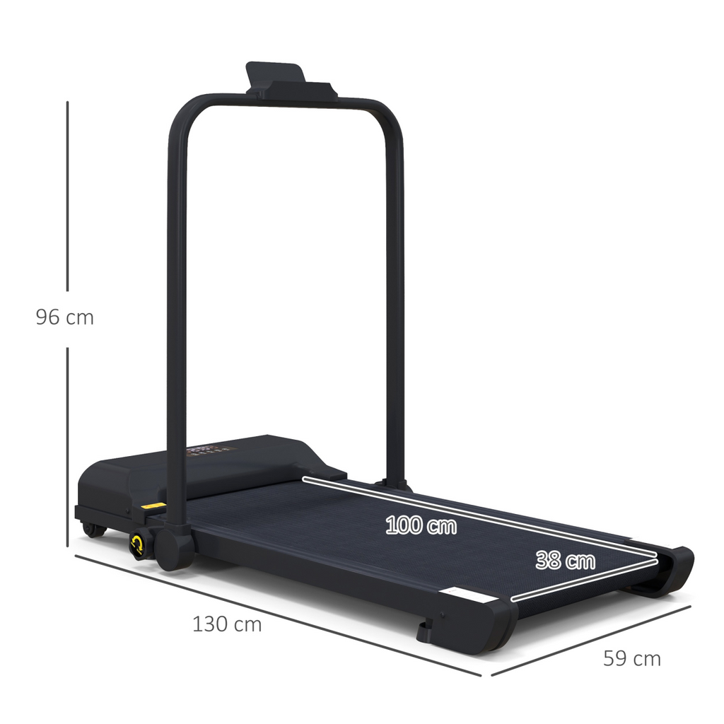 HOMCOM 2.5HP Folding Treadmill Walking Pad, Remote, 1–10KM/H, Black