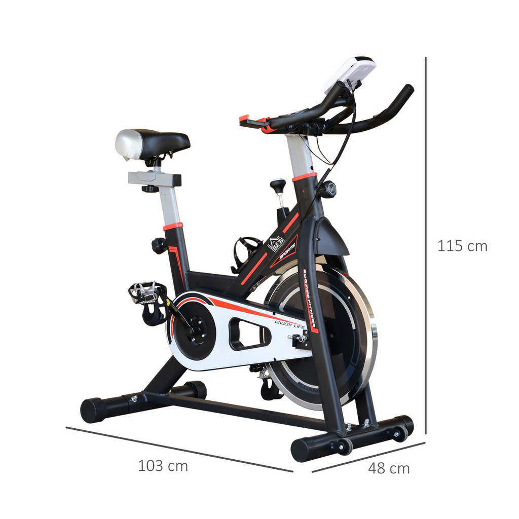 HOMCOM 8kg Flywheel Racing Exercise Bike—Adjustable Resistance, LCD</h2>
```