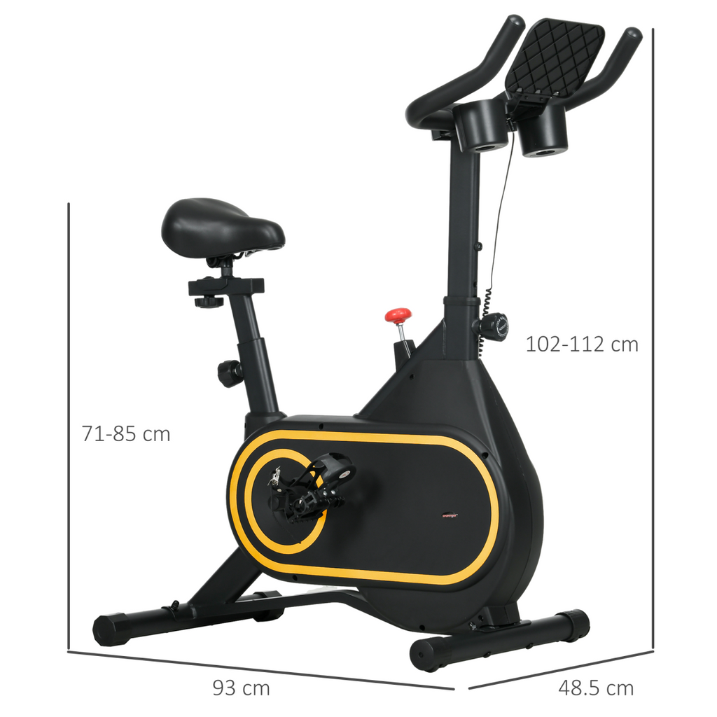 SPORTNOW Stationary Exercise Bike with LCD, 8 Levels, Adjustable Seat & Handlebar, Black