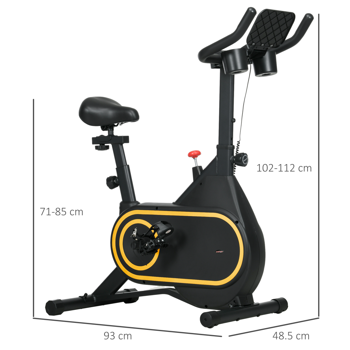 SPORTNOW Stationary Exercise Bike with LCD, 8 Levels, Adjustable Seat & Handlebar, Black