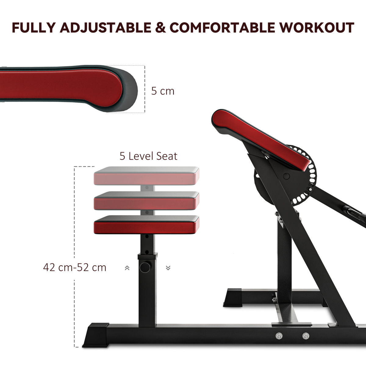 SPORTNOW Adjustable Preacher Curl Bench with Elbow Cushion for Home Gym