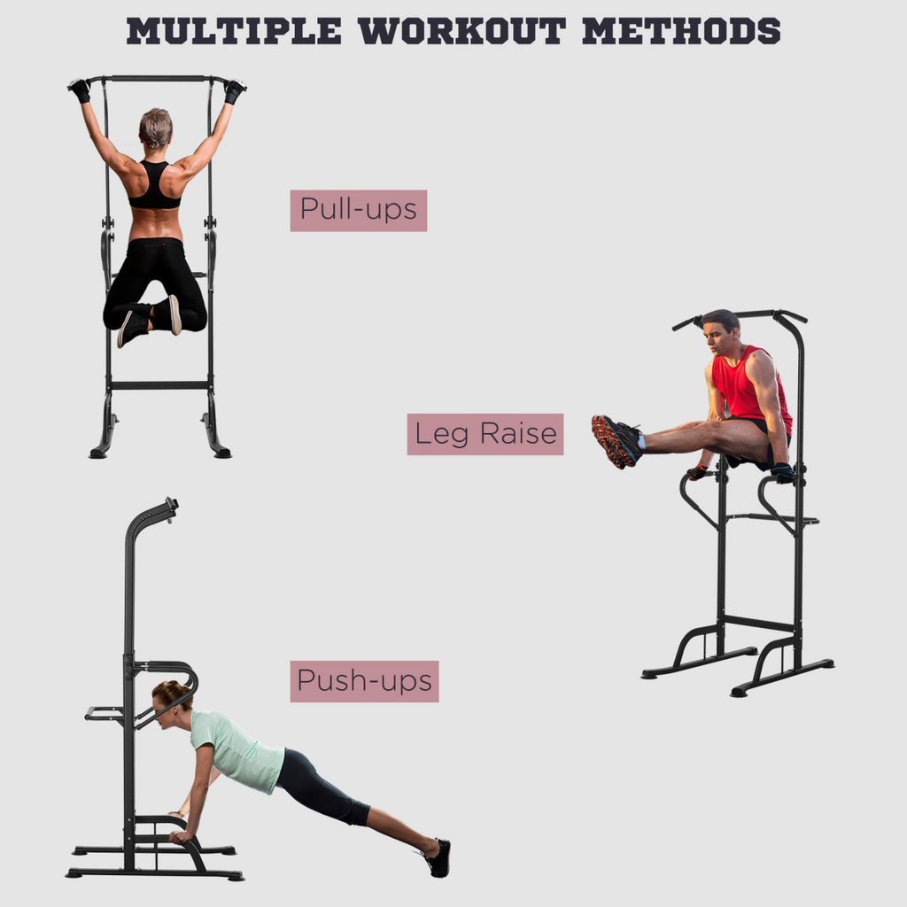Power Tower Dip Station Pull Up Bar Multi-Function Push Up Equipment Home Gym