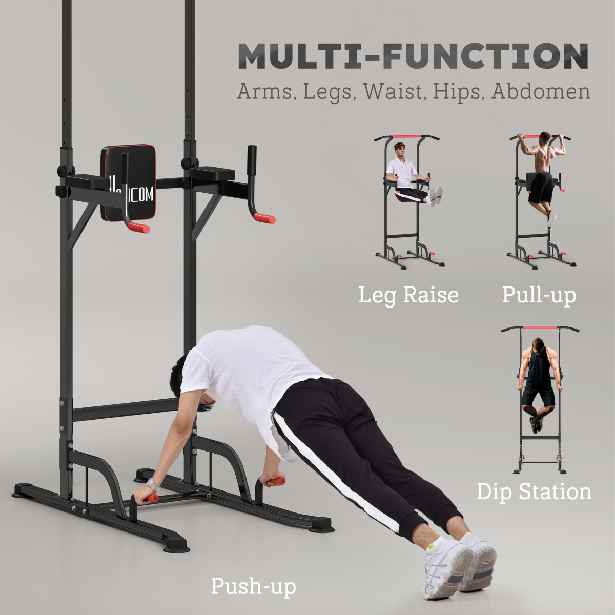 Power Tower Station Pull Up Bar for Home Gym Workout Equipment HOMCOM