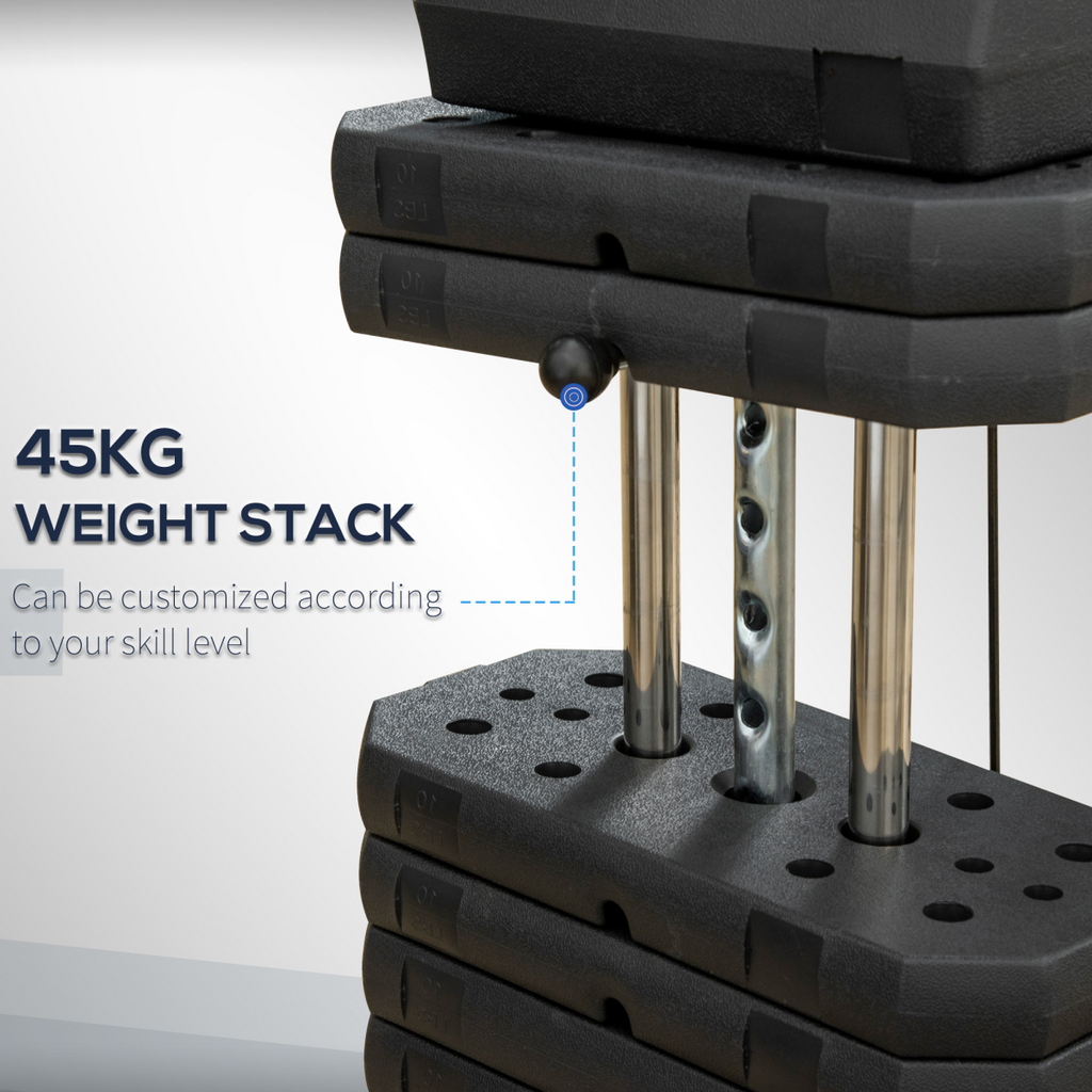 Multifunction Home Gym Machine with 45kg Weights for Full Body Workout HOMCOM