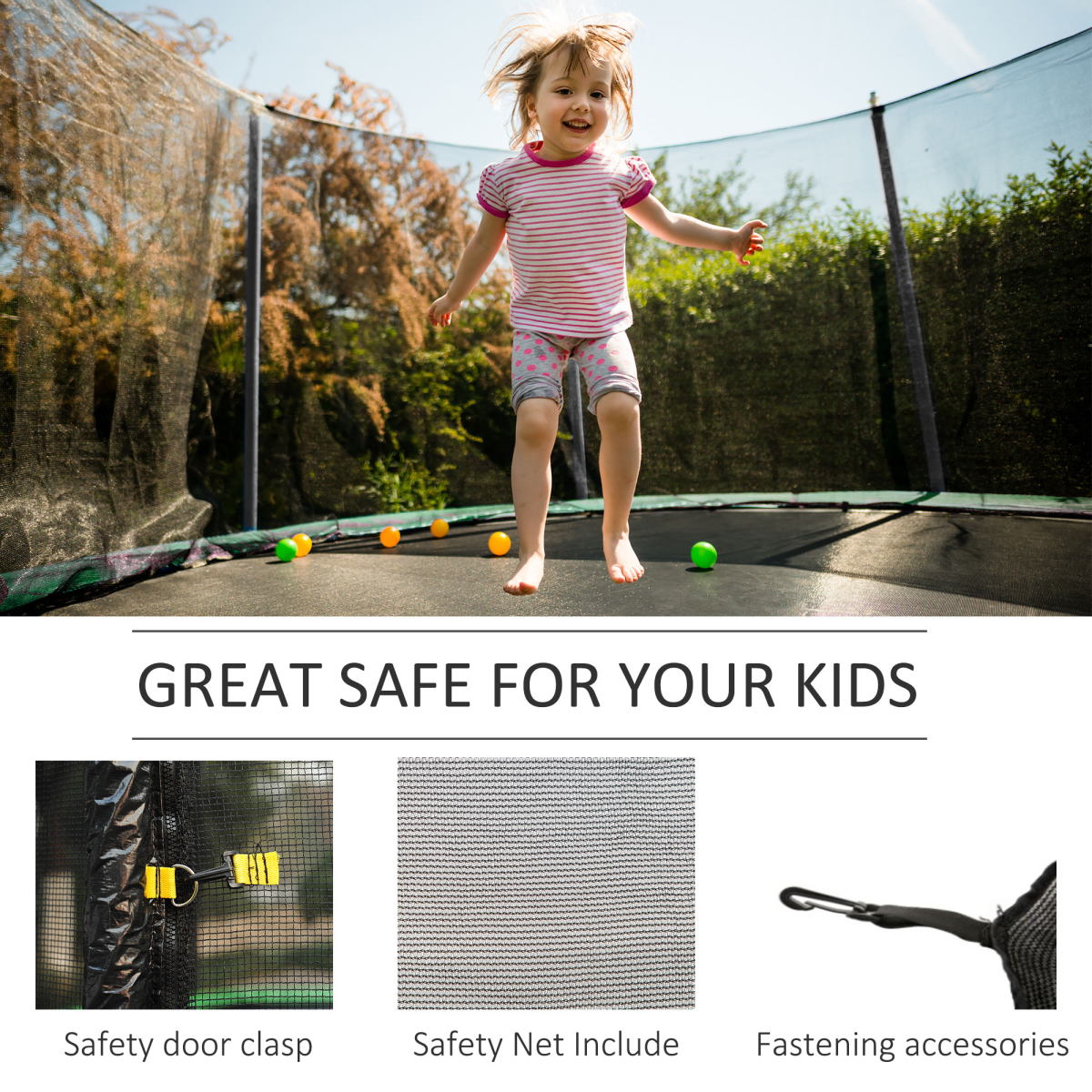 10FT Replacement Trampoline Safety Net Enclosure Surround (HTML)
