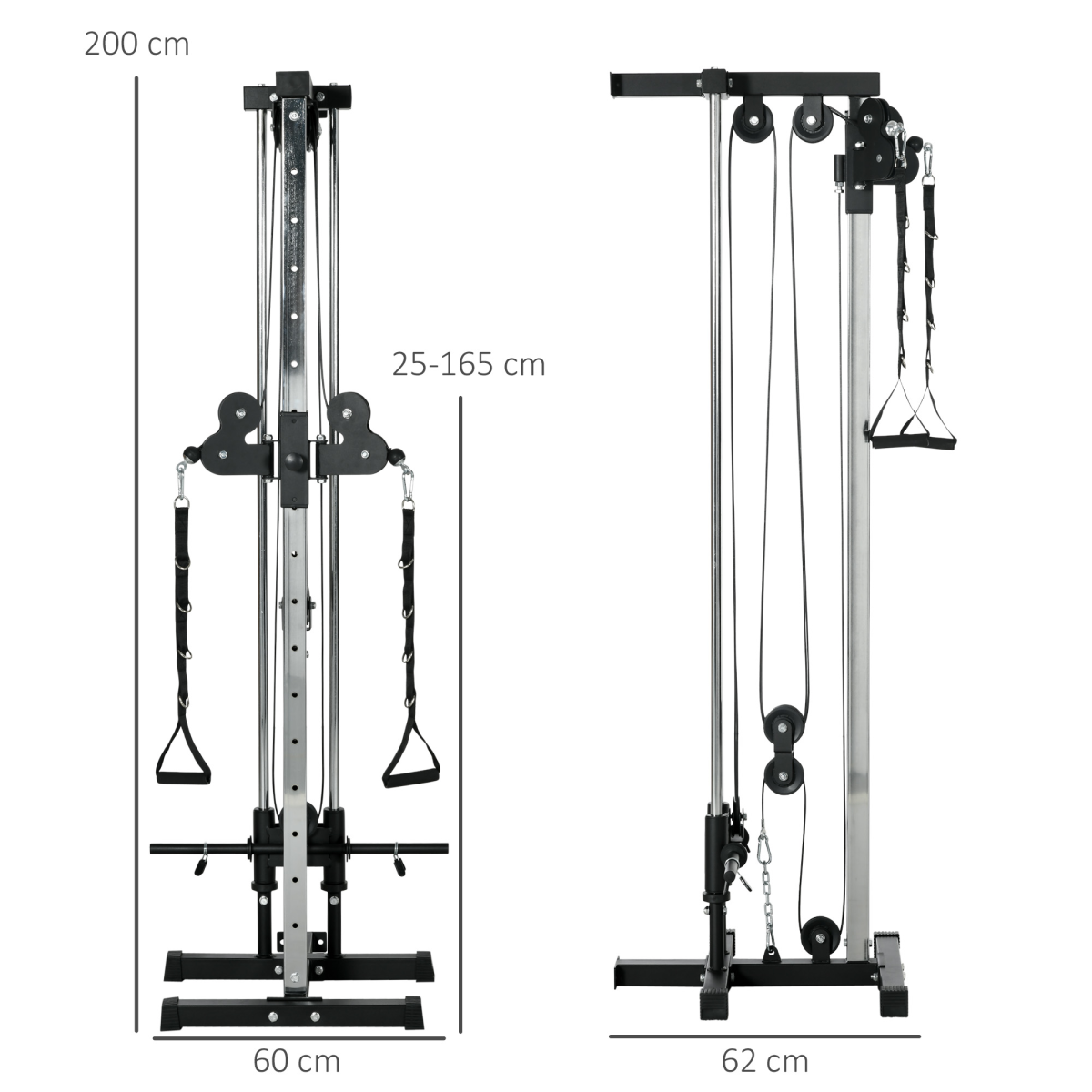SPORTNOW Wall Mount Cable Station, 15-Position Dual Pulleys, Steel Black