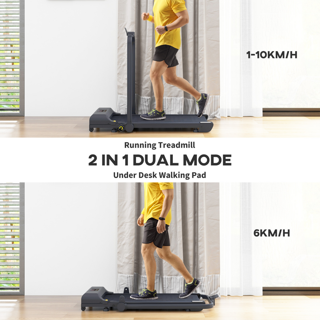 HOMCOM 2.5HP Folding Treadmill Walking Pad, Remote, 1–10KM/H, Black