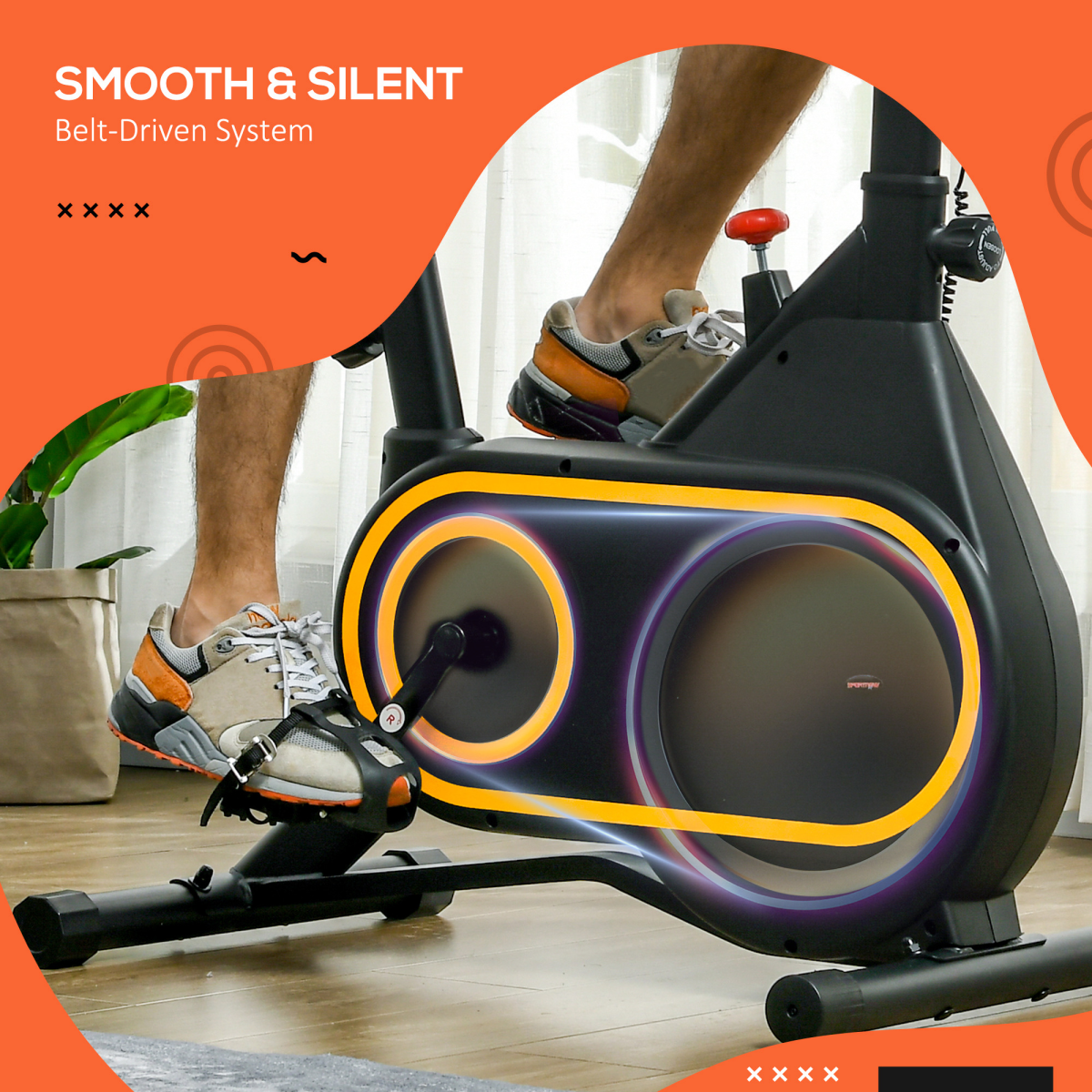 SPORTNOW Stationary Exercise Bike with LCD, 8 Levels, Adjustable Seat & Handlebar, Black