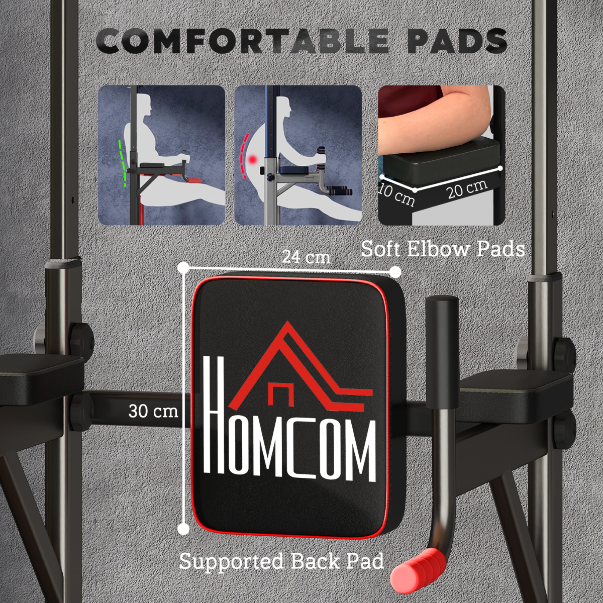 Power Tower Station Pull Up Bar for Home Gym Workout Equipment HOMCOM