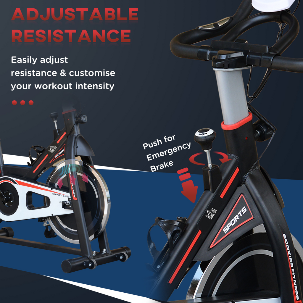 HOMCOM 8kg Flywheel Racing Exercise Bike—Adjustable Resistance, LCD</h2>
```