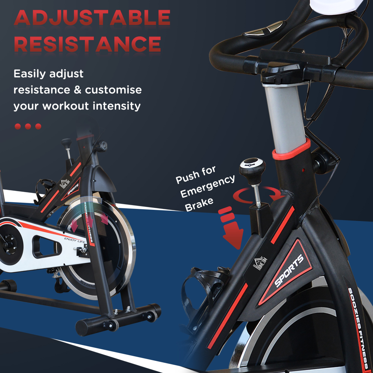 HOMCOM 8kg Flywheel Racing Exercise Bike—Adjustable Resistance, LCD</h2>
```