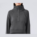 Women’s Half-Zip Fleece Sport Coat with Thumbholes-0