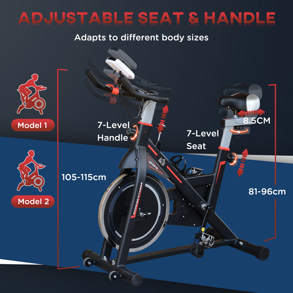 HOMCOM 8kg Flywheel Racing Exercise Bike—Adjustable Resistance, LCD</h2>
```