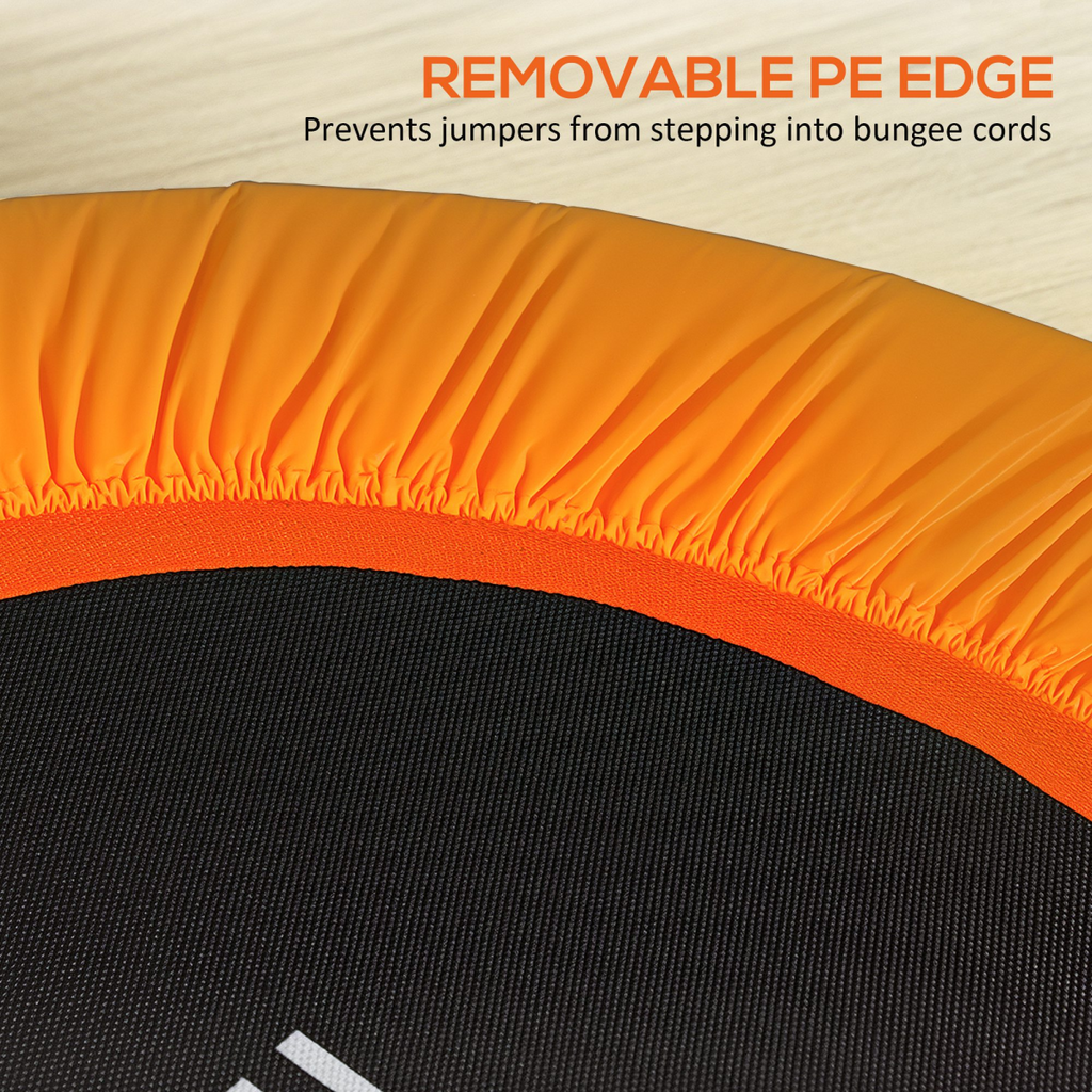 HOMCOM 40'' Mini Trampoline for Adults with Adjustable Removable Handle, Orange