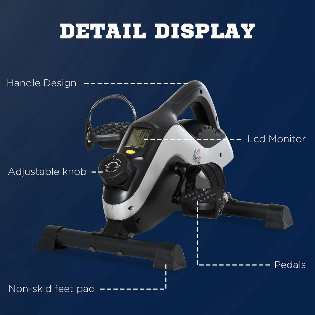 HOMCOM Mini Exercise Bike, 8-Level Magnetic Resistance w/ LCD Display