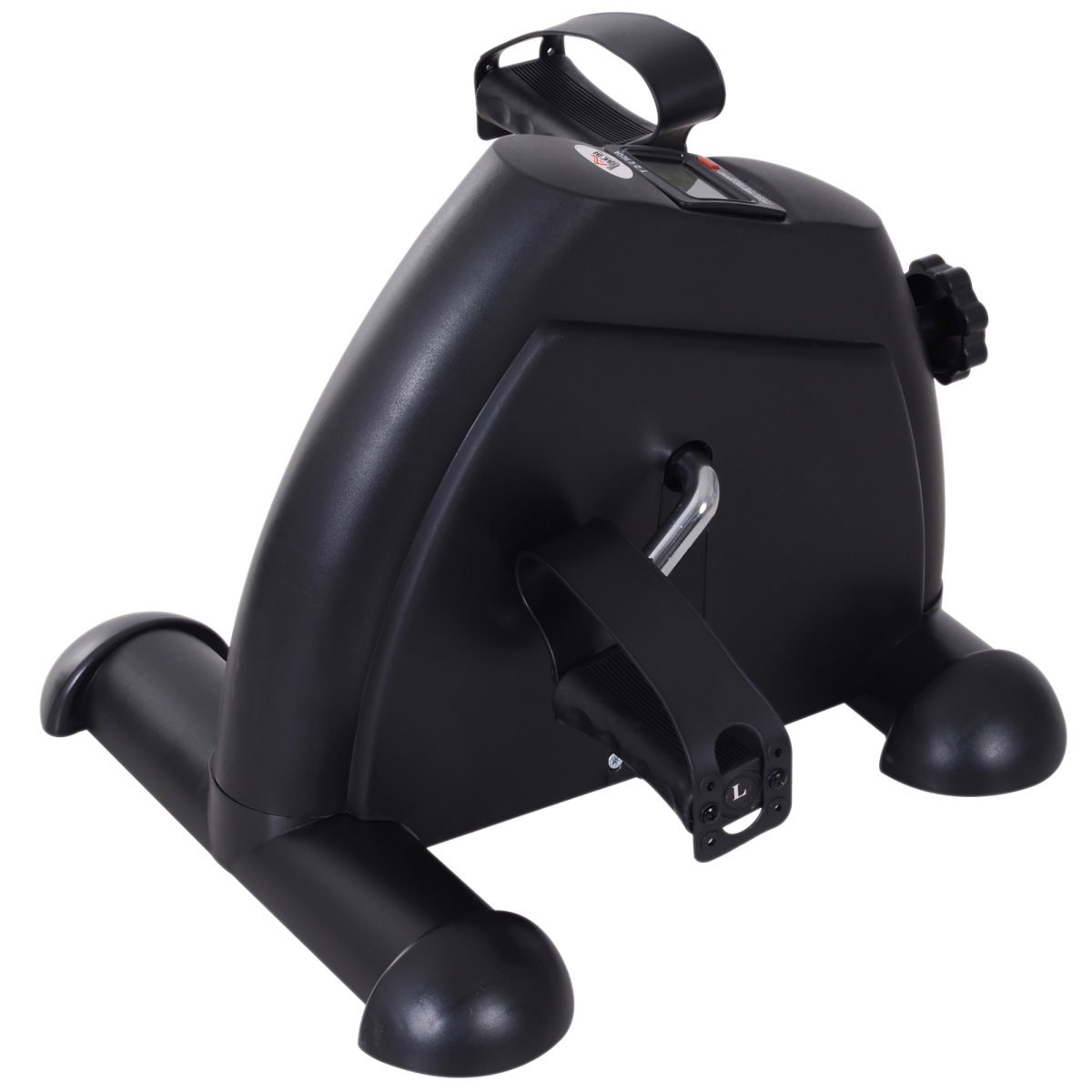 HOMCOM Mini Portable Exercise Bike – Manual Pedal Machine with LCD Monitor, Black