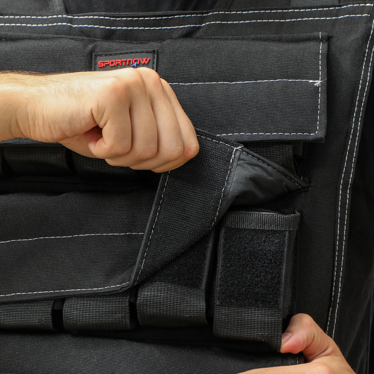 30KG Adjustable Weighted Vest w/30 Removable Metal Weight Bags, Black