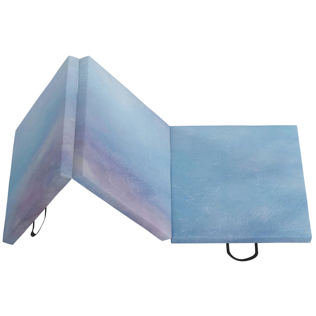 HOMCOM 6FT Foldable Gymnastics Mat, Tri-Fold 2" Thick Crash Pad, Blue