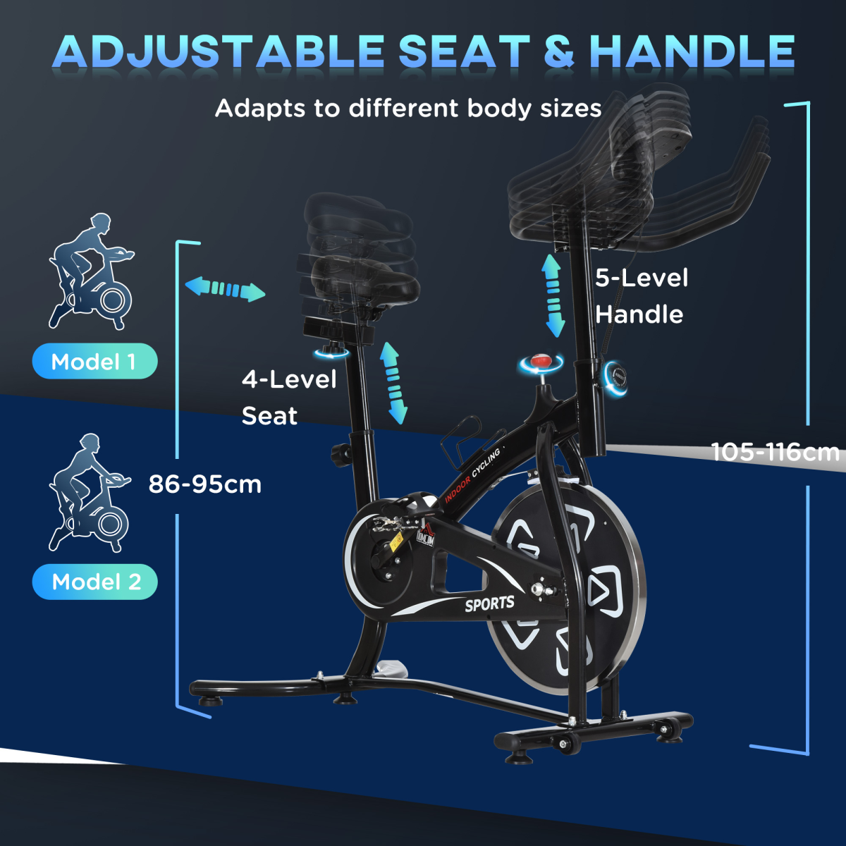 Exercise Training Bike Indoor Cycling Bicycle Trainer LCD Monitor