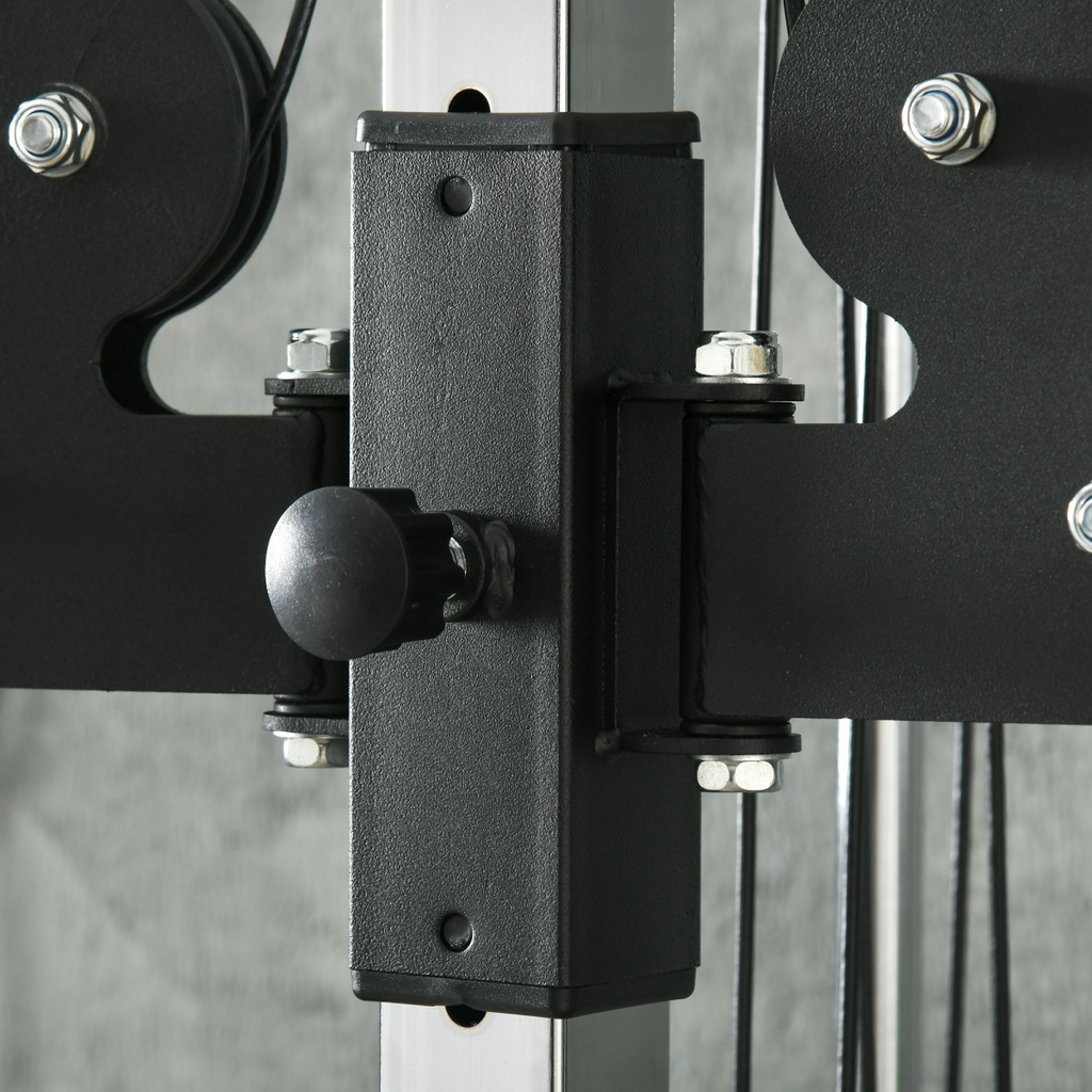 SPORTNOW Wall Mount Cable Station, 15-Position Dual Pulleys, Steel Black