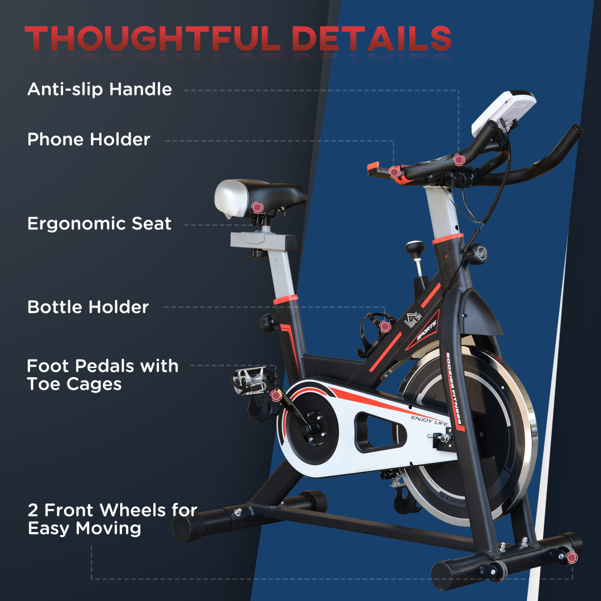 HOMCOM 8kg Flywheel Racing Exercise Bike—Adjustable Resistance, LCD</h2>
```