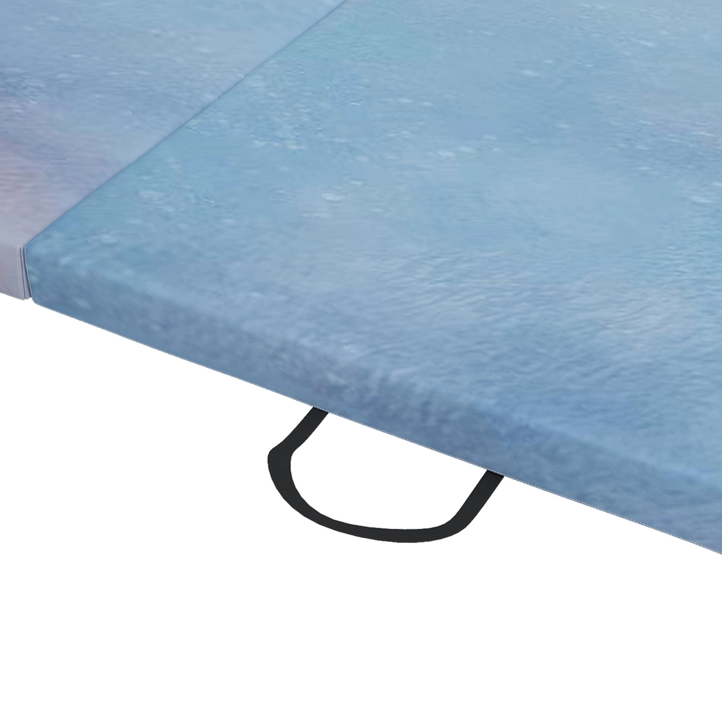 HOMCOM 6FT Foldable Gymnastics Mat, Tri-Fold 2" Thick Crash Pad, Blue