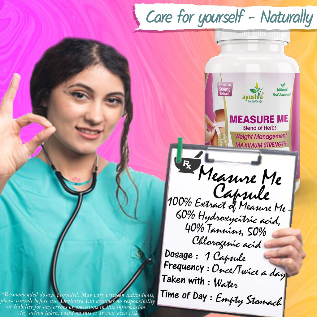 Ayushya Measure Me Capsules (Metabolism Blend) Active Lifestyle & Healthy Weight Support - Vegan, Gluten Free, Non-GMO, 60 Capsules-4
