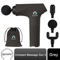 Gymcline Compact Massage Gun with 1500mAh Battery, 3 Speed Modes – Grey HTML