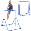 HOMCOM Kids Gymnastic Bar, Adjustable Height Foldable Training Bar Blue 3