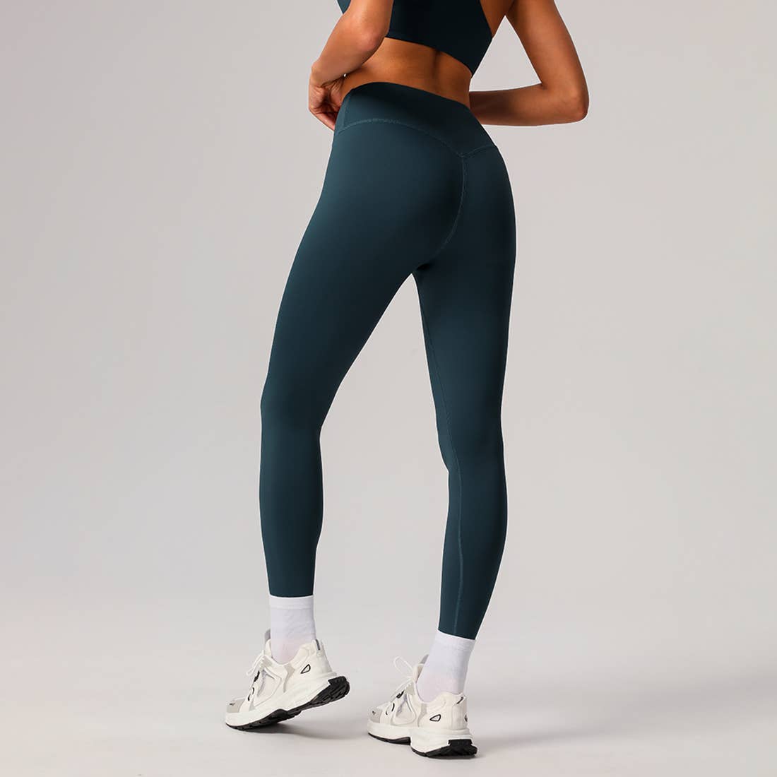 Women’s Seamless-Front Classic Sport Leggings – Navy-1