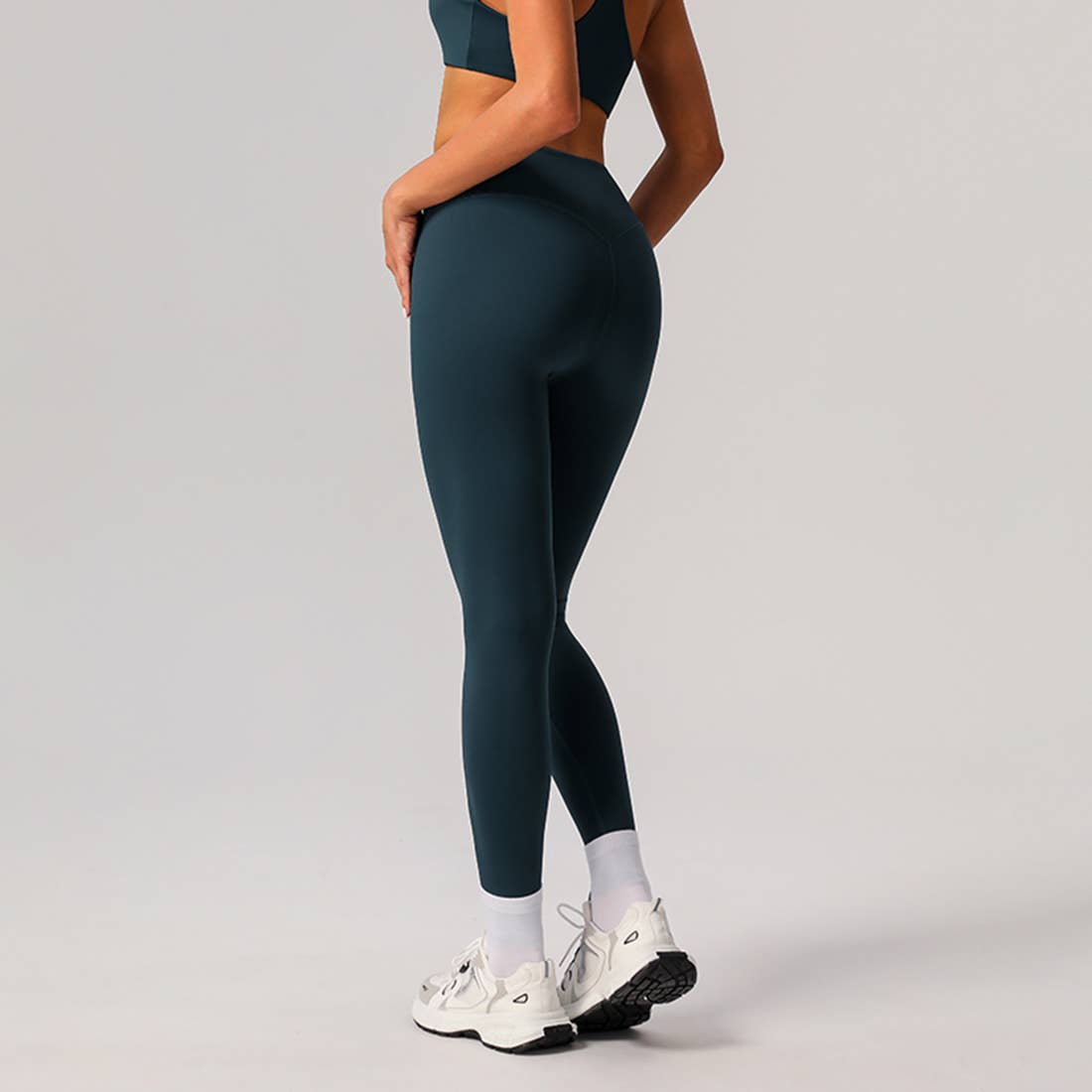 Women’s Seamless-Front Classic Sport Leggings – Navy-2