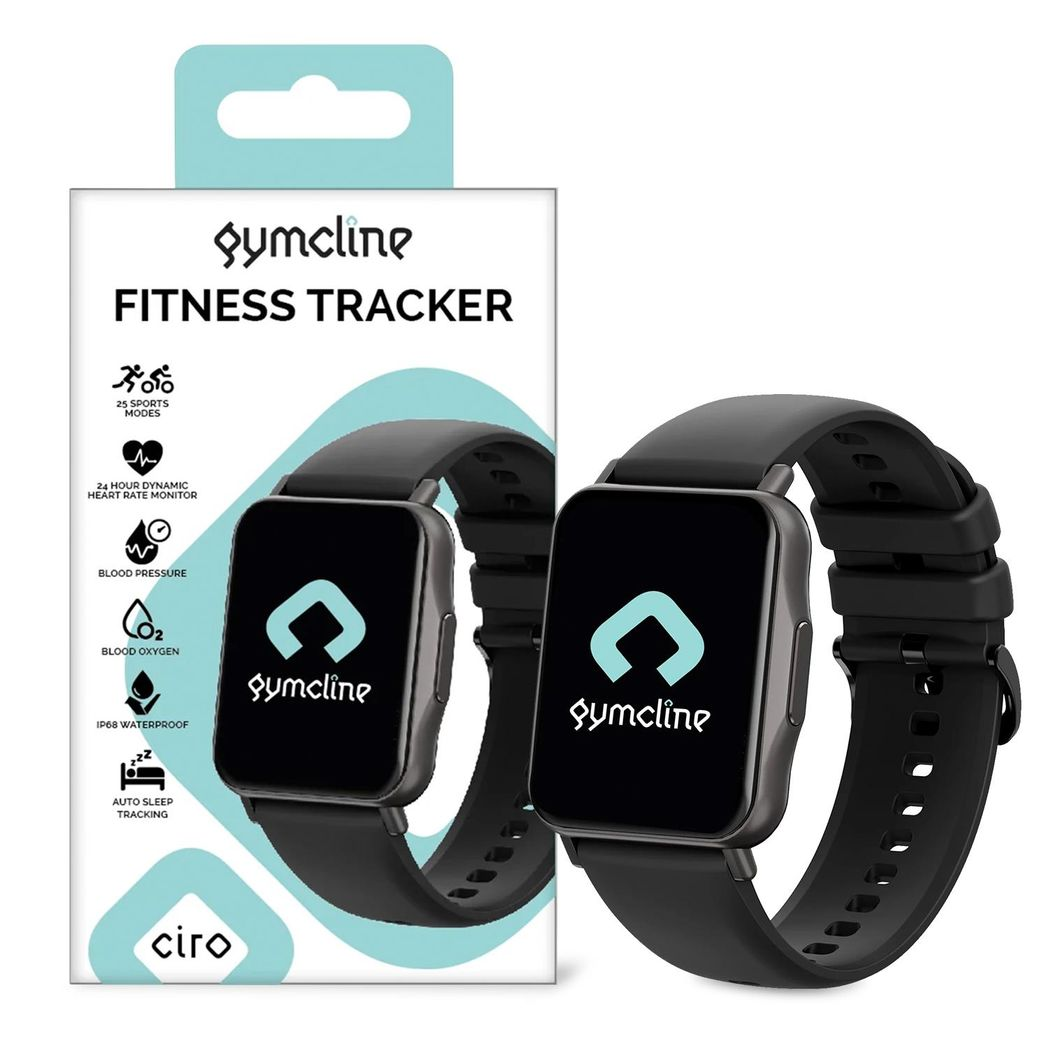Gymcline Ciro Fitness Tracker (25 Sports Modes, IP68) Black