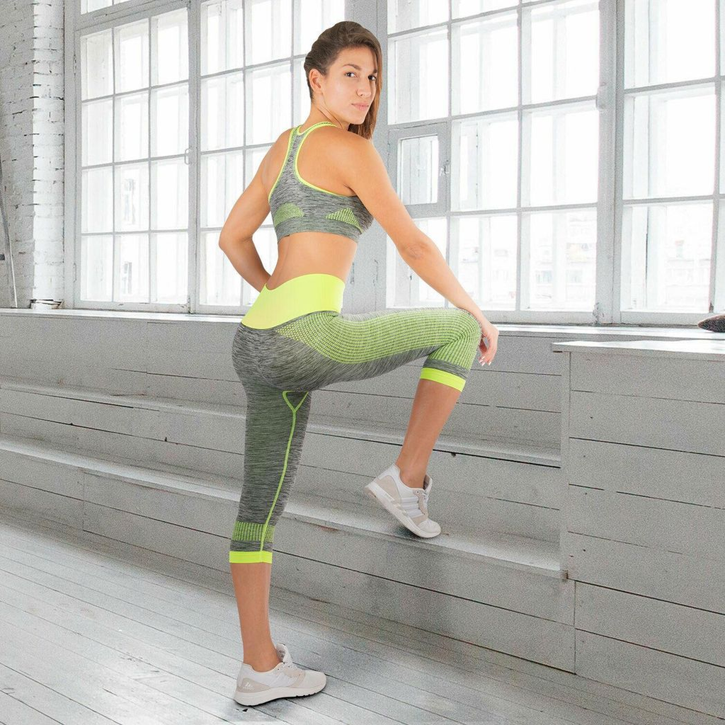 Aquarius Fitness Women’s Yoga Sportswear Set, Green (Small)