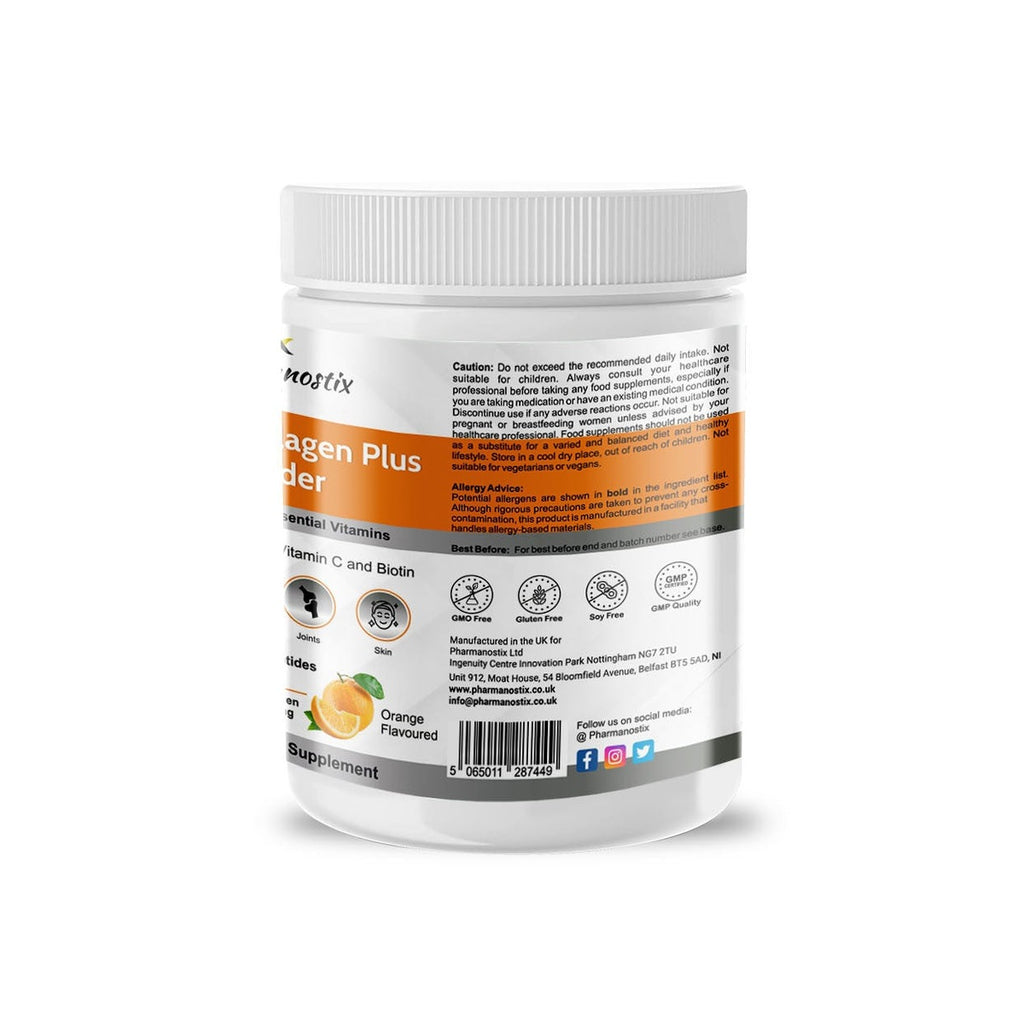 Hydrolysed Marine Collagen Plus Powder 300g - 10,000mg Collagen Orange Flavoured-2
