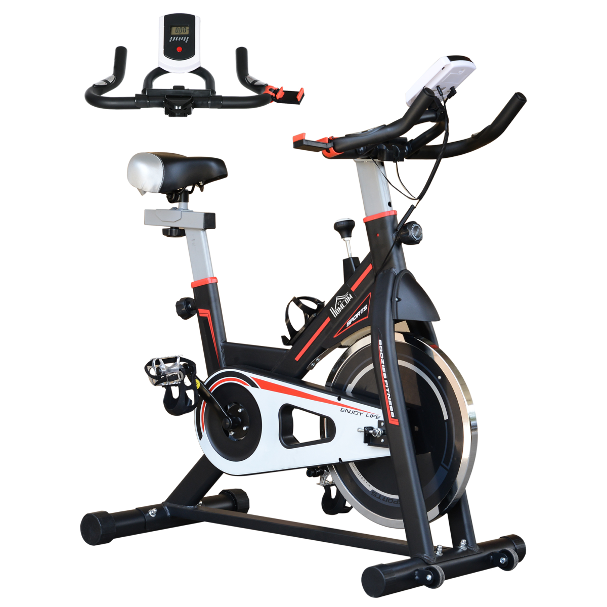 HOMCOM 8kg Flywheel Racing Exercise Bike—Adjustable Resistance, LCD</h2>
```