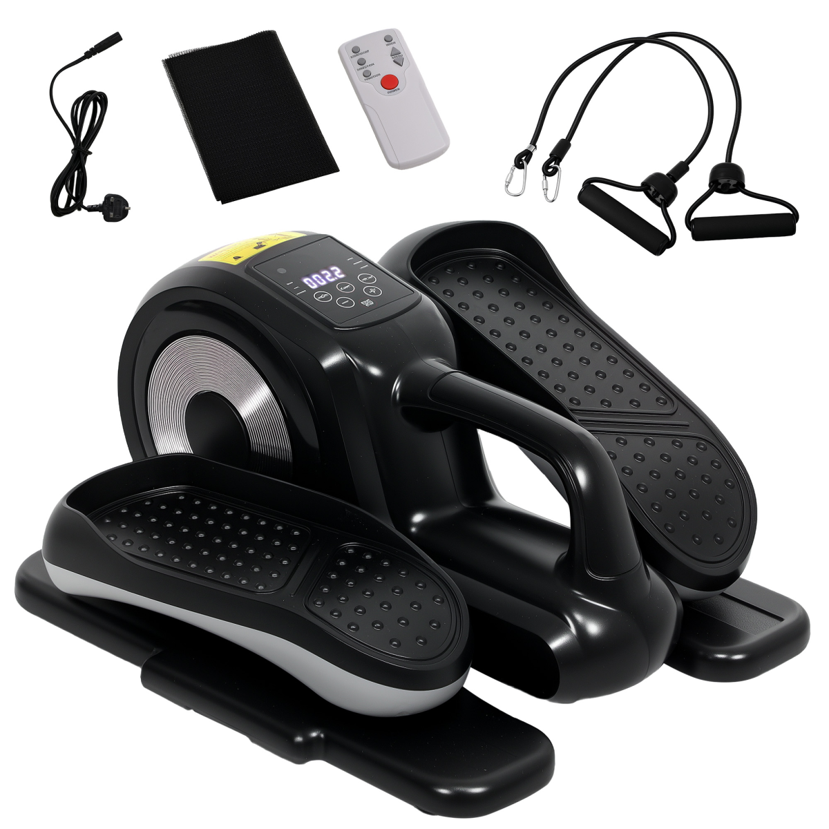 SPORTNOW Mini Seated Elliptical Trainer w/ Remote, LCD & 12 Programs (Black)