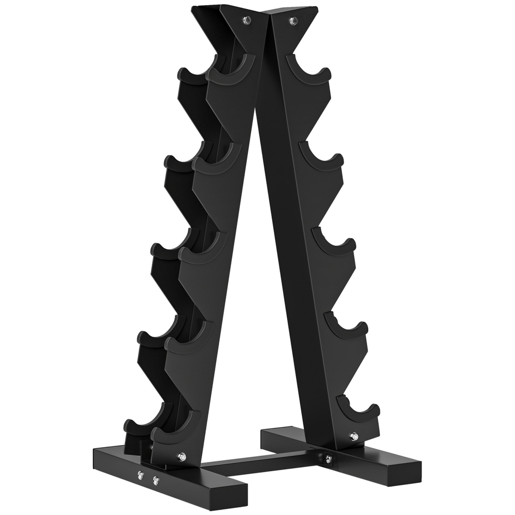 SPORTNOW Five-Tier Weight Tree, Steel Dumbbell Rack for Home Gym Exercise