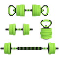 SPORTNOW 40kg 4-in-1 Weight Set Dumbbells Barbell Kettlebell Push-Up Stands Green