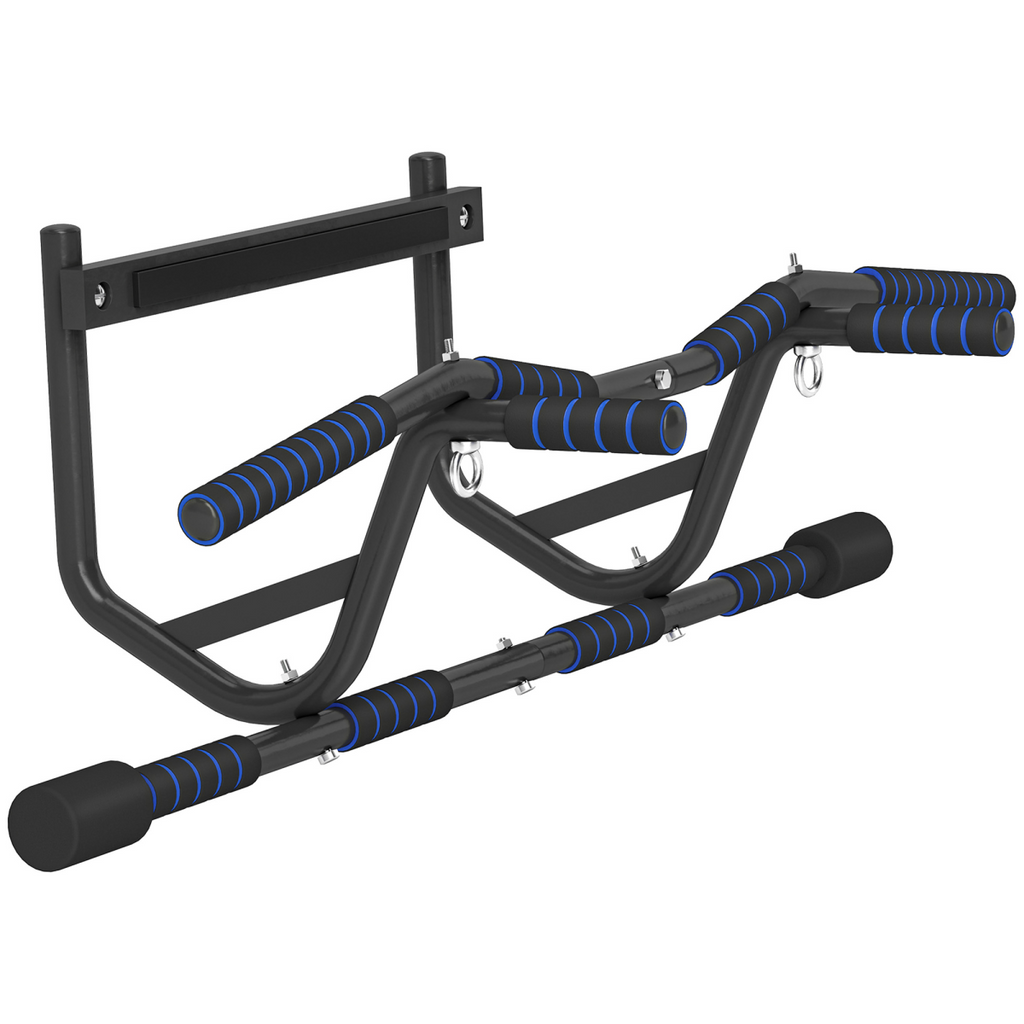 SPORTNOW Multi-Grip Pull Up Bar Chin Up Doorway Trainer, Non-Slip EVA, 150kg