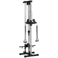 SPORTNOW Wall Mount Cable Station, 15-Position Dual Pulleys, Steel Black