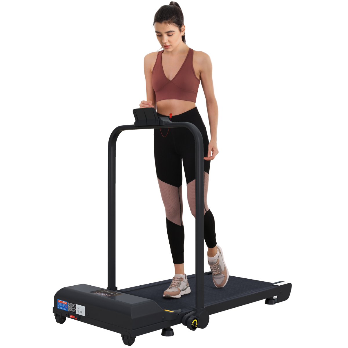 HOMCOM 2.5HP Folding Treadmill Walking Pad, Remote, 1–10KM/H, Black